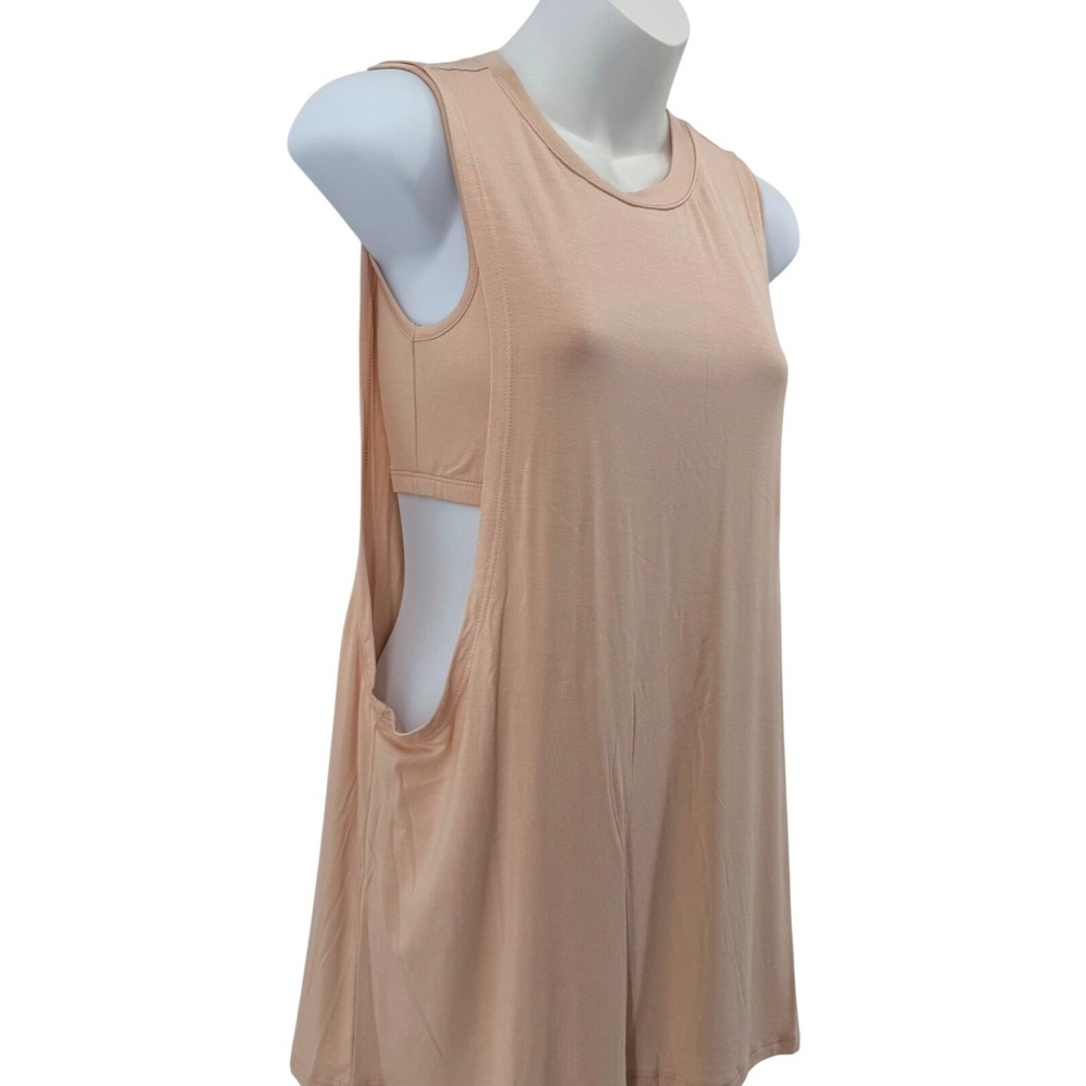 Blush Pink Oversized Muscle Tank Top Sleeveless Soft XS